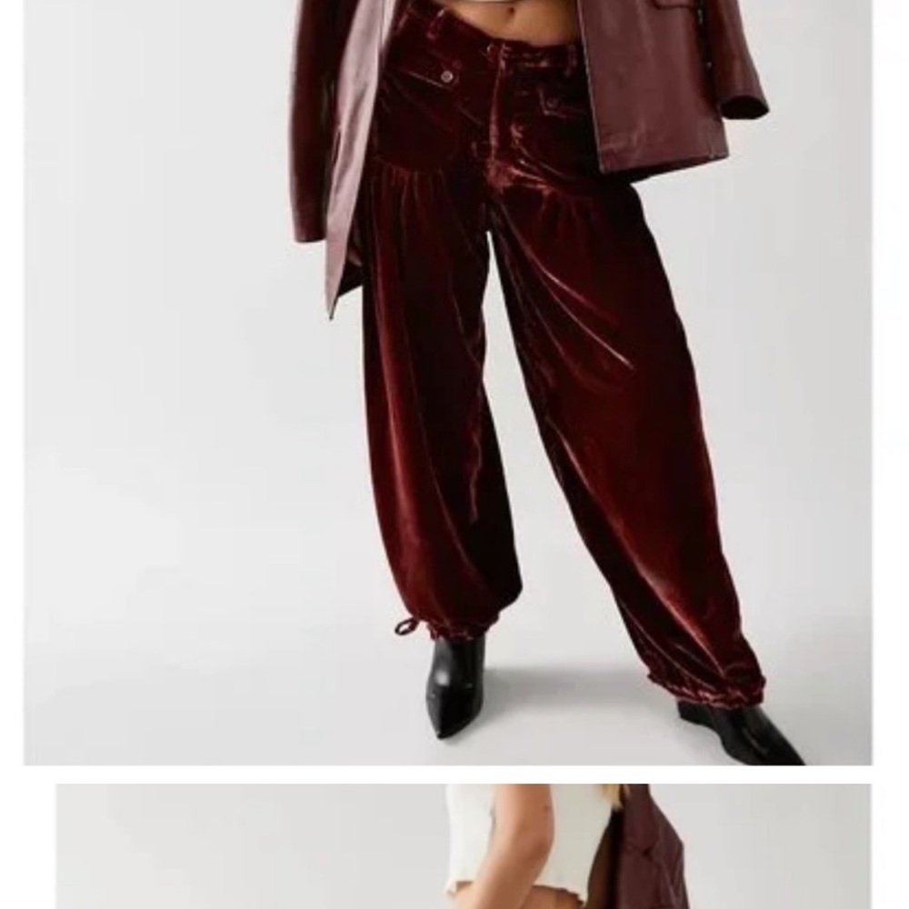 NWOT Free People Lotus Velvet Relaxed Straight Leg Pants - Picture 9 of 15
